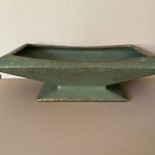 Vintage Midcentury Modern Art Pottery Planter USA Green Gold Fleck 60s 1960s picture