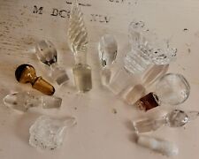 Vintage Lot Of 11 Glass Stoppers Faceted Milk Glass picture