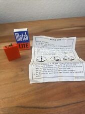 Vintage Match Lite Permanent Match Lighter Lighter - New Old Stock - Red picture