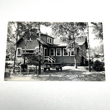 Vintage B&W Real Photo Postcard RPPC Fifield Wisconsin Lodge Simons Resort picture