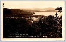 View from Squaw Mountain Inn. Moosehead Lake Maine. Real Photo Postcard RPPC picture