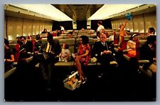 Postcard Pan Am Airlines New 747 Passenger Cabin View Family c1970s Unposted picture
