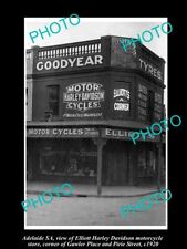 OLD 8x6 HISTORIC PHOTO OF ADELAIDE SA THE ELLIOTT HARLEY DAVIDSON STORE c1920 picture
