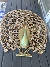 Large Vintage MCM Burwood Peacock Wall Art Hanging 1960's 4314 Retro picture