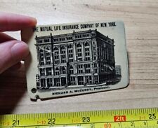 Vtg Mutual Life Insurance Co Of New York McCurdy Advertising Celluloid Notepad picture