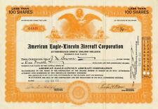 American Eagle=Lincoln Aircraft Corporation - Stock Certificate - Aviation Stock picture