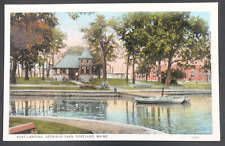 1930s Boat Landing at Deering Oaks Park Portland ME Maine Postcard picture