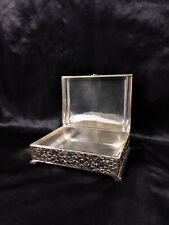 Vintage 1950s Viners of Sheffield Silver Plated Table Top Cigarette Box picture