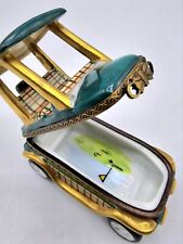 Elda Creations Antique Vint Golf Cart Trinket Box Limoges France Peint Main RMC picture