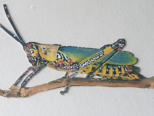 Beatiful Vintage Scrap Of A Grasshopper. picture