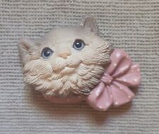 Cute Cat Face with Pink Bow Refrigerator Magnet Novelty Resin  picture
