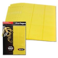 10 BCW YELLOW 18 Pocket Pro Pages Side Loading Trading Cards Fits 3 Ring Binders picture