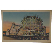 Thunderbolt Savin Rock Connecticut Postcard Vintage Roller Coaster Theme Park picture