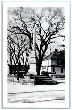 Byron Illinois IL RPPC Photo Postcard Soldier Monument Cannon View c1950's picture