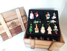 2002 Thomas Pacconi Classics Blown Glass Christmas Santa Ornaments Wood Crate 23 picture