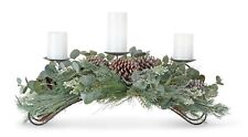 Melrose Frosted Pine and Eucalyptus Holiday Centerpiece Candle Holder 31