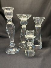 4 Various Sizes Crystal Faceted Candle Holders Mirrored Look FANCY CLASSY picture