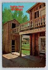 Vintage postcard DOUBLE-DECK OUTHOUSE 6x4 unposted picture