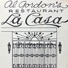 1960s Al Gordon's La Casa Mexican Restaurant Menu Sonoma Wine Country California picture
