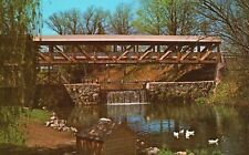 Vintage Postcard Covered Bridge Millpond John Goffe's Mill Bedford New Hampshire picture