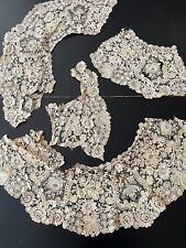 ANTIQUE LACE -  FOUR PIECES OF BRUSSELS LACE FORDRESSMAKERS,CRAFTS ETC. picture