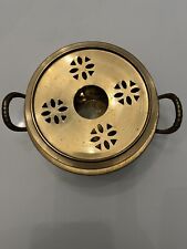 Vintage Solid Brass Antique Food Warmer Handles Heating Dining Maximalist picture