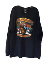 Harley Davidson Long Sleeve T-shirt Black Men’s Size 3XL NEW Orlando Pirate Map picture