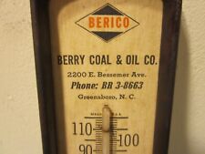 Vintage Rare BERICO - Berry Coal & Oil Co. Thermometer Greensboro, N.C. Made USA picture