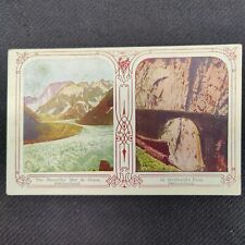 RARE Atq c. 1920s World Postcard SWITZERLAND MER DE GLACE + ST GOTTHARD'S PASS picture