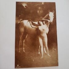 Postcard RPPC Risqué Nude France Woman Horse 1900? Venus Pegasus Eve Arabian picture