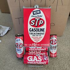  Vintage  STP GAS TREATMENT Old  Tin Display Rack & 8 STP OIL CAN'S picture