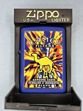 1999 Camel Psychedelic Dust Storm Royal Blue Matte Zippo Lighter NEW Exclusive picture