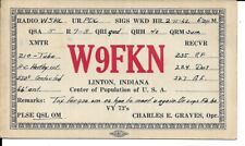 QSL  1932 Linton Indiana   radio card picture