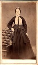 Lovely Woman, Long Dress, Hat, Rev. Stamp on back, c1860s, CDV Photo, #2270 picture