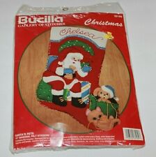 Bucilla Santa's Pets Christmas Stocking Felt & Sequin Kit 33189 NIP picture