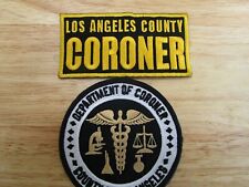 2 LOS ANGELES COUNTY CORONER MEDICAL EXAMINER PATCHES picture