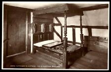 Postcard Real Photo Anne Hathaway's Cottage the Elizabethan Bedstead England picture