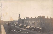 J68/ Clarion Iowa RPPC Postcard c1910 Business Street Stores Water  103 picture