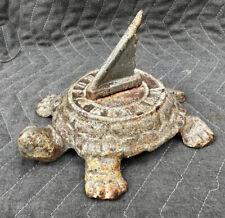 Rare 1930’s Antique Turtle Garden Figure Doorstop w/ Sundial On Back - Pinned picture