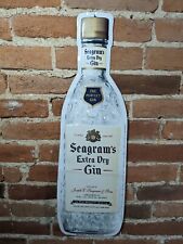 Vintage Seagram's Extra Dry Gin Bottle Embossed Metal Sign 24