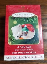 Hallmark 2001 Keepsake Ornament A Little Nap Snowball and Tuxedo #1 in Series picture