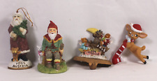 4 (Four) Christmas Ornament Figurine & Stocking Hangers picture