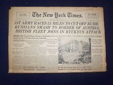 1945 MARCH 30 NEW YORK TIMES - 1ST ARMY RACES 55 MILES TO CUT OFF RUHR - NP 6681 picture