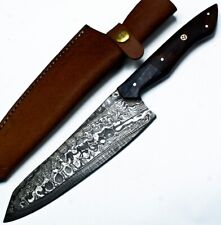 Hand Forged Handmade Damascus Steel Blade Full Tang Chef Knife Hard Wood Handle picture
