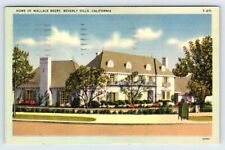 Home Of Wallace Beery Beverly Hills California Vintage Linen Postcard AF523 picture
