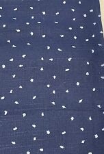 Vintage Navy Blue Linen Dotted Three Yards x 45