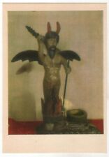 1971 Figurine DEVIL judges the gossip girl Demon Satan Lithuania POSTCARD Old picture