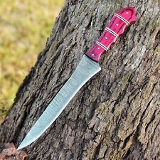12” Custom Handmade Damascus Steel CHEF Knife KITCHEN FILLET KNIFE Wood Handle picture