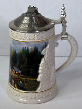 '96 Thomas Kinkade Porcelain Beer Stein Quiet Evening Riverlodge Limited Edition picture