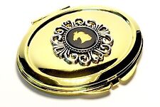 SALE Genuine, Wedgwood Cameo On Gold Plated Oval Compact Mirror picture